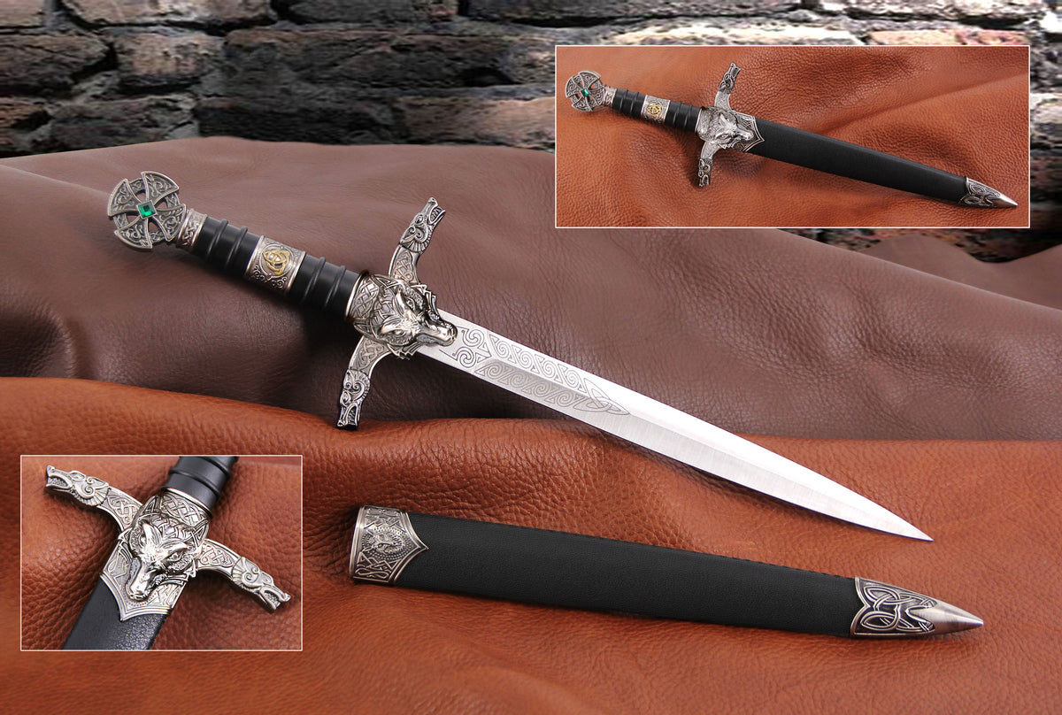 Medieval Celtic Fantasy Hunter Wolf Dagger - TOPHATTER'S ARMORY DEALS