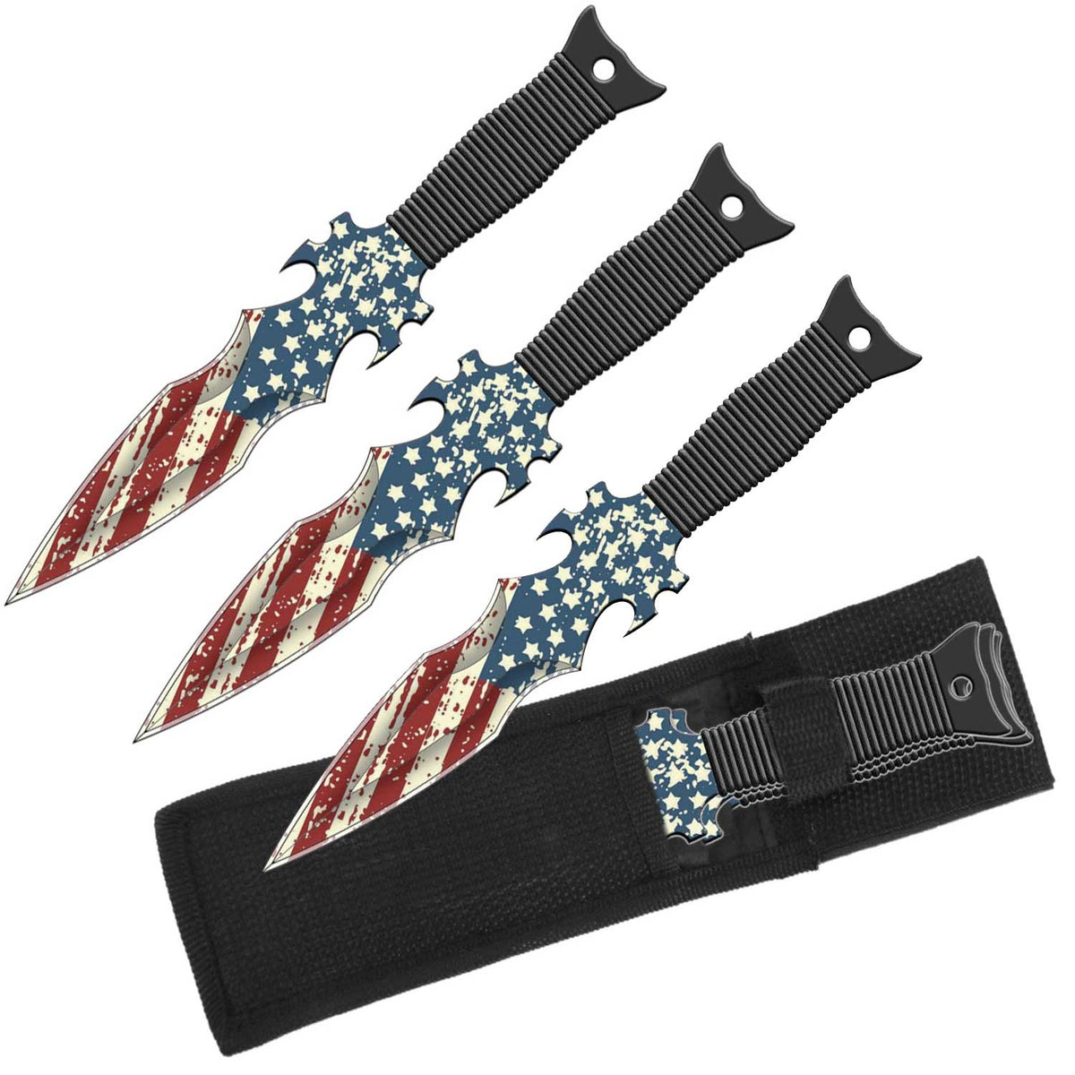 Proud of America US Flag Throwing Knives Set - Set of 3 Throwers - TOPHATTER'S ARMORY DEALS