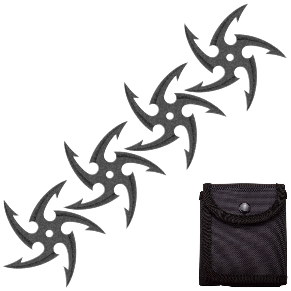 4 PC Set Stonewash Finish Cyclone Ninja Throwing Stars Shuriken Knife Five-Sided - TOPHATTER'S ARMORY DEALS