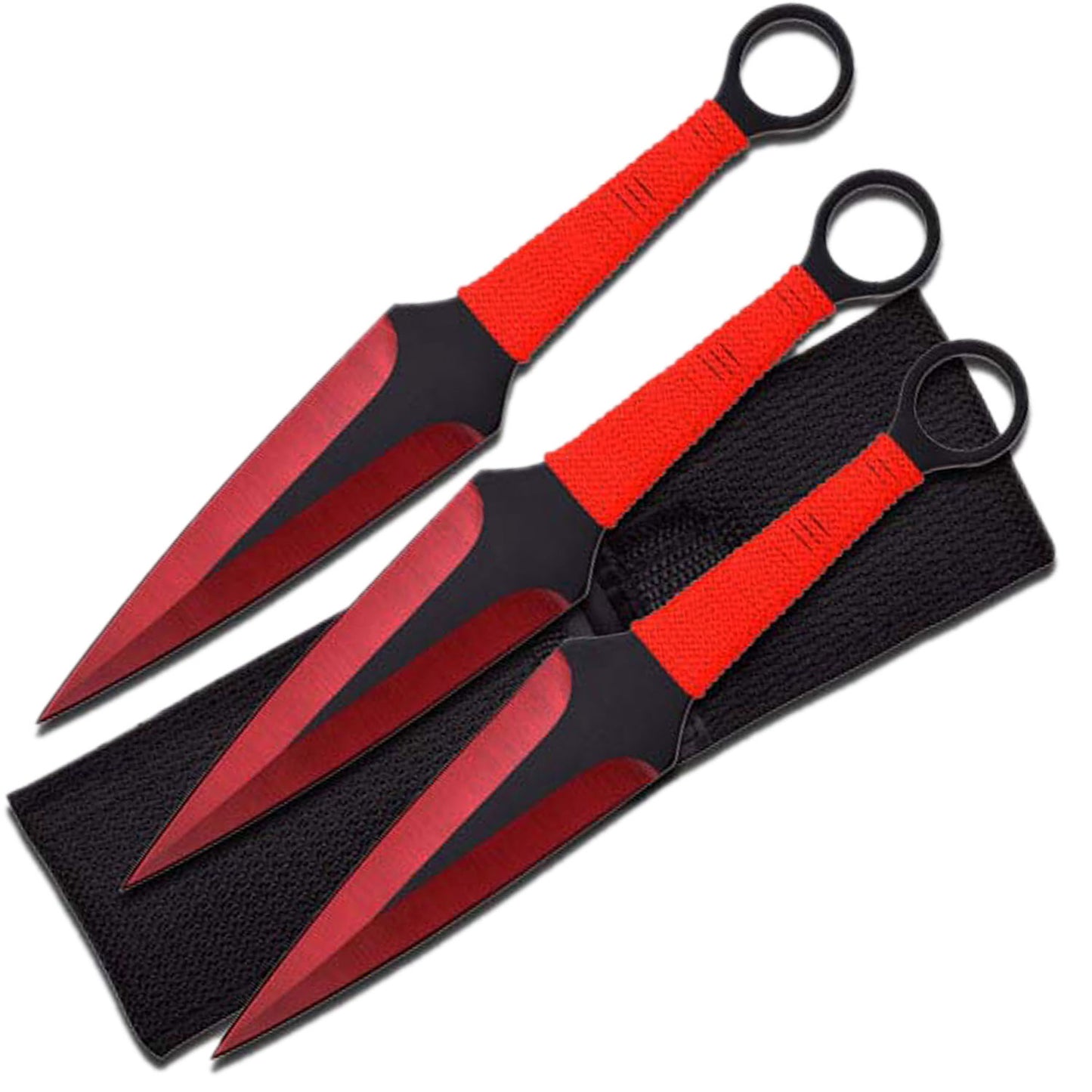 9 3 pc Ninja Kunai Sport Throwing Knife Set With Nylon Sheath