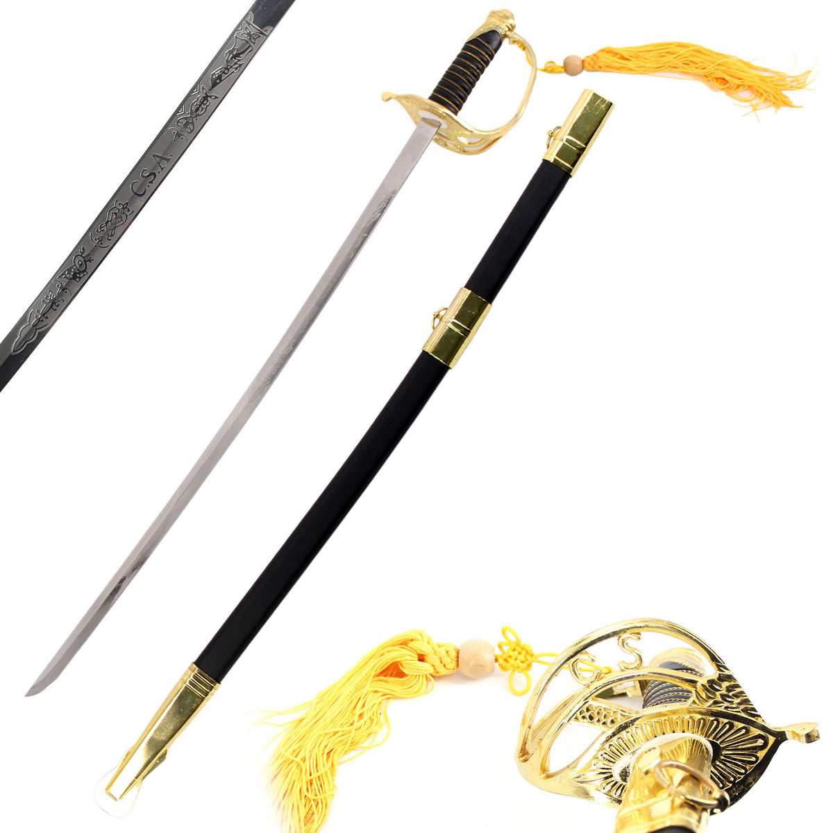 CSA Military 1860 Light Cavalry Army Saber Civil War Confederate Officer Sword - TOPHATTER'S ARMORY DEALS