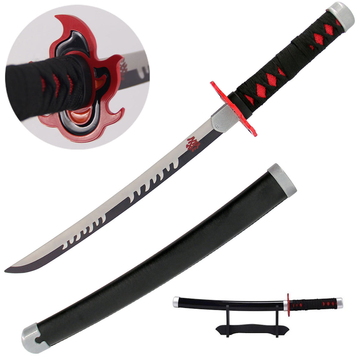 Tanjiro Kamado's Black Nichirin Miniature Katana - Tanjiro Sword 2.0 - TOPHATTER'S ARMORY DEALS