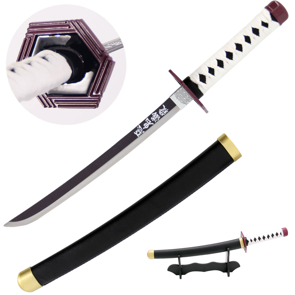 Giyu Tomioka's Blue Nichirin Miniature Katana - Giyu Sword - TOPHATTER'S ARMORY DEALS