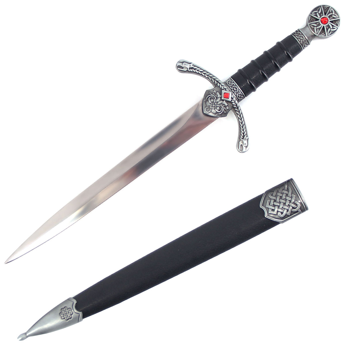 14.25 Inch Celtic Crusader Dagger with Scabbard - TOPHATTER'S ARMORY DEALS