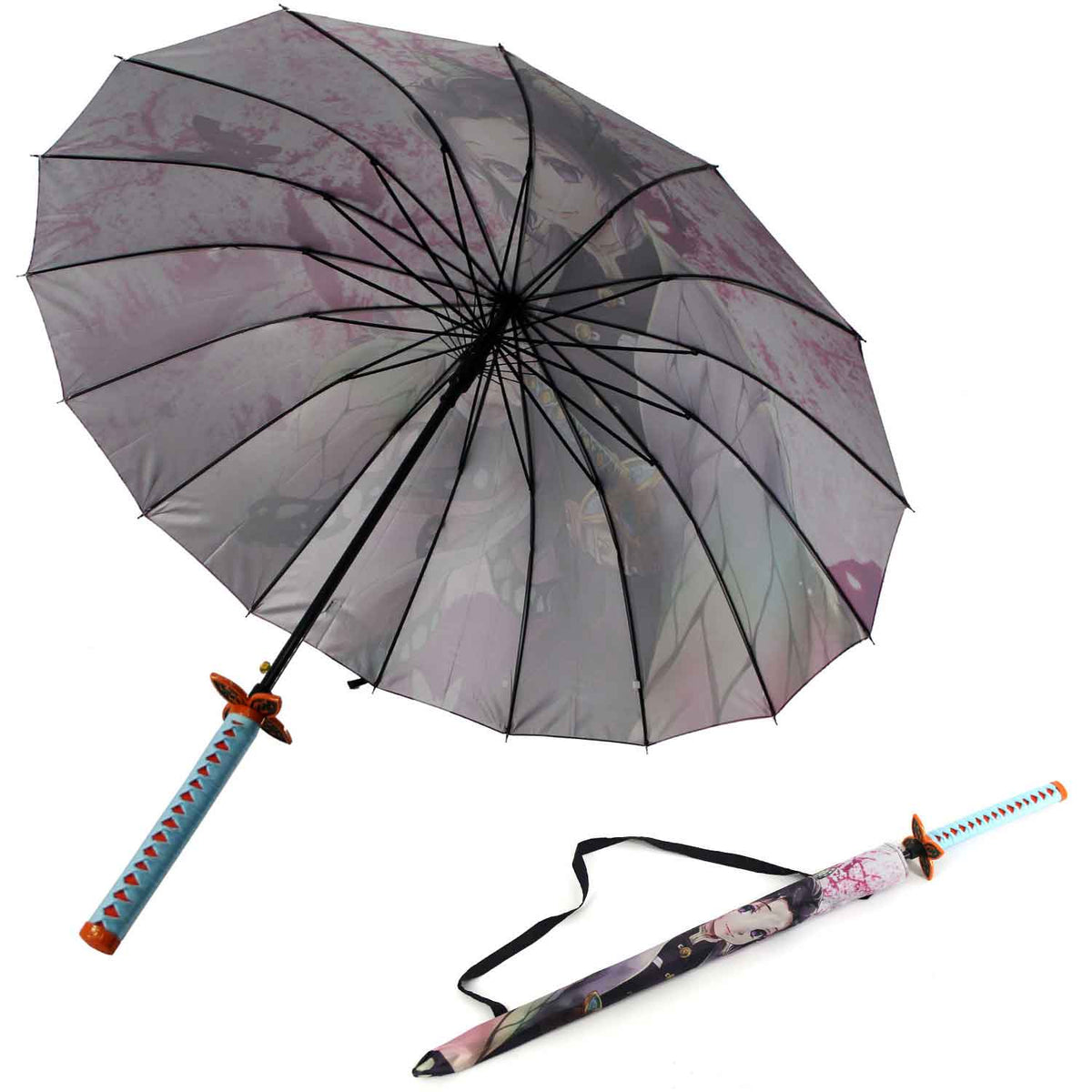 Kochou Shinobu Anime Demon Slayer Cosplay Umbrella Automatic Folding - TOPHATTER'S ARMORY DEALS