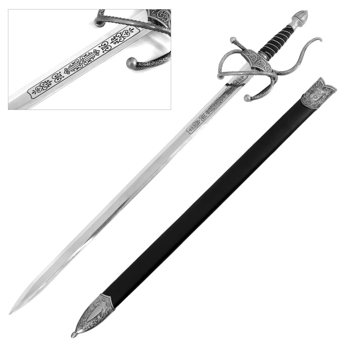 Rapier Sword Stainless Steel Medieval Renaissance Knight - TOPHATTER'S ARMORY DEALS