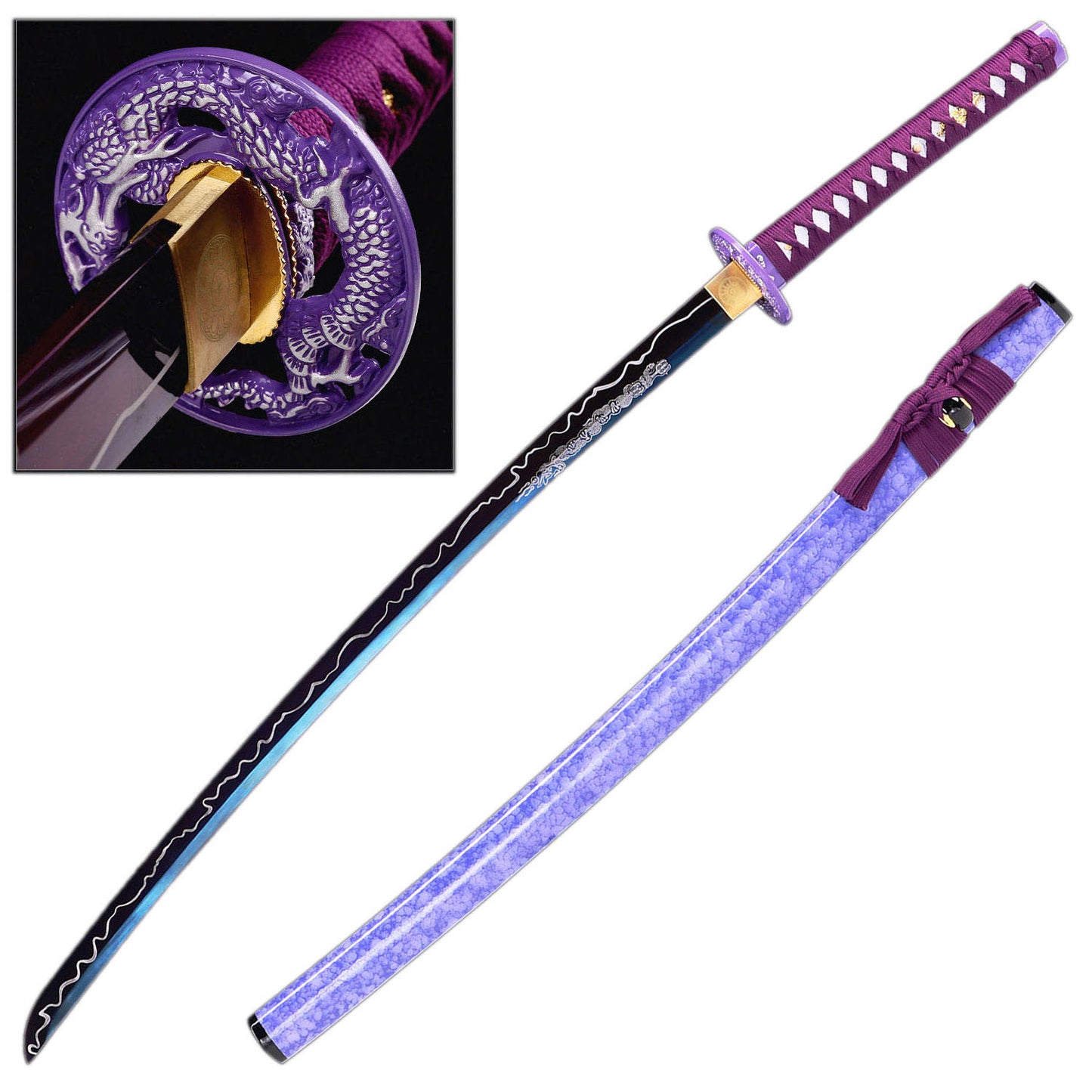 Battle Ready Purple Dragon Storm Katana | 1065 Carbon Steel