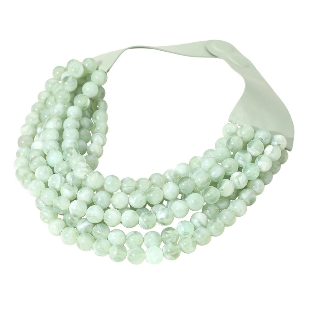 Chunky Multi-Strand Beaded Necklace with Magnetic Clasp