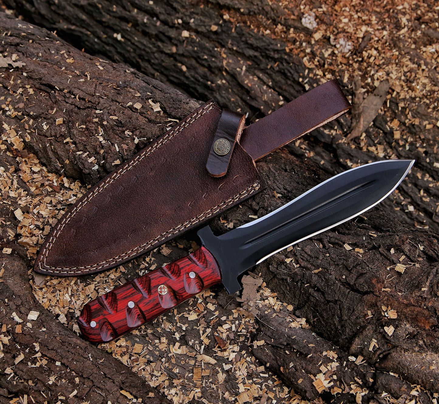 12.3" Hand Forged Combat Custom Handmade Hunting Dagger Knife