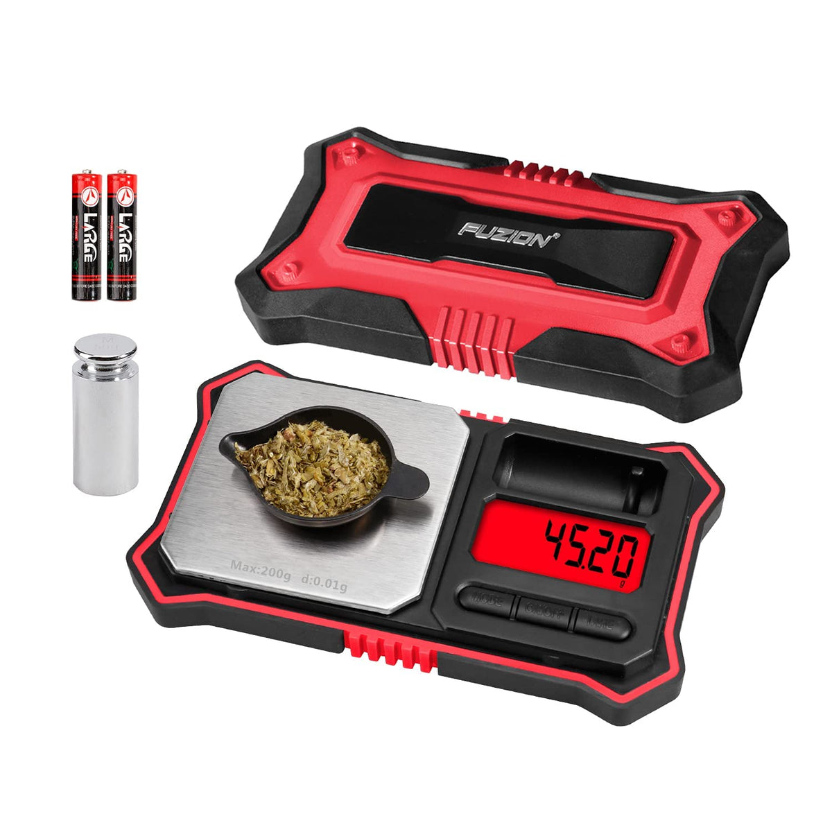 Fuzion Digital Pocket Scale, 200g x 0.01g Jewelry Gram Scale Red - TOPHATTER'S ARMORY DEALS