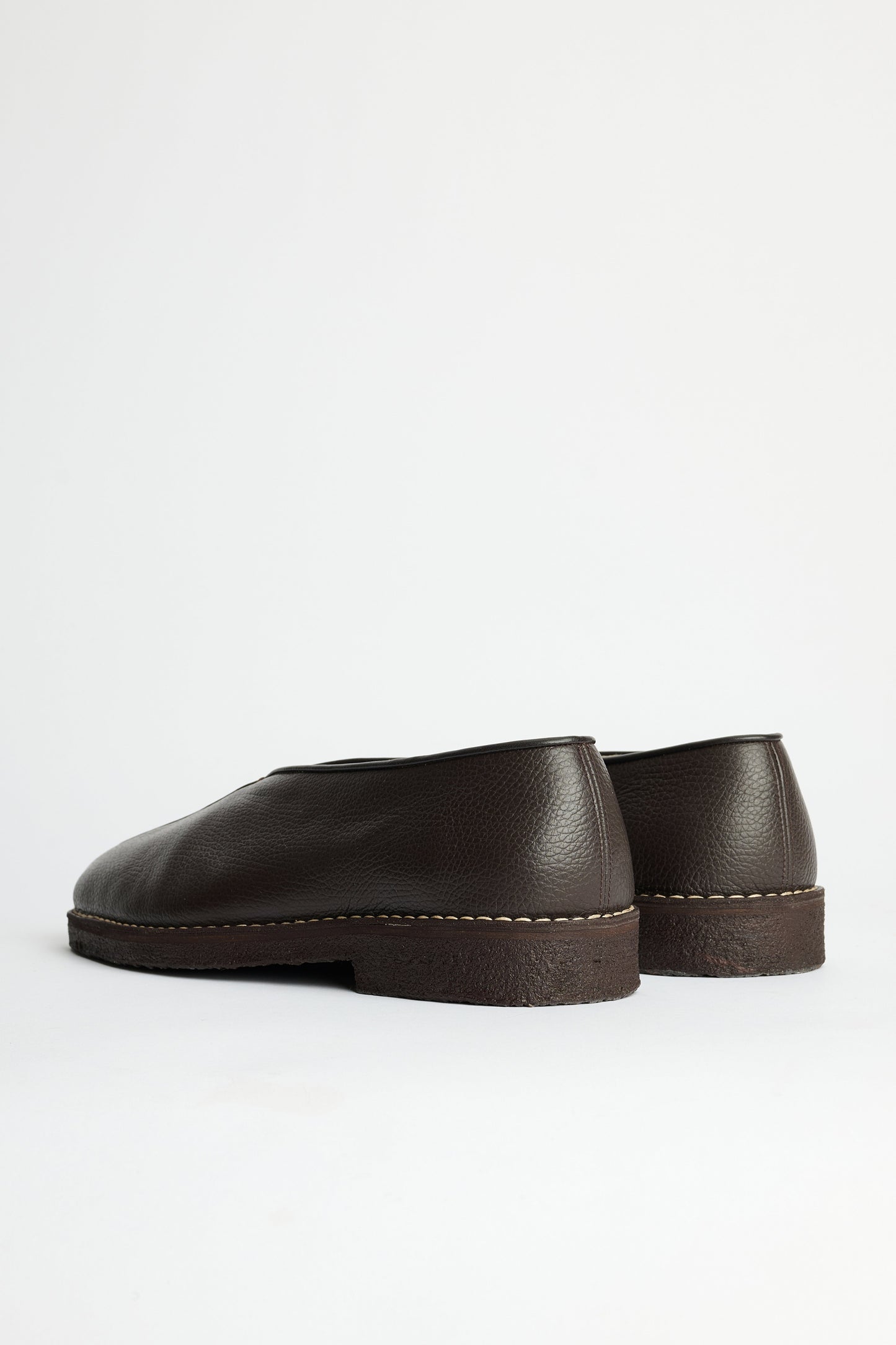 Lemaire Piped Crepe Slippers Dark Brown