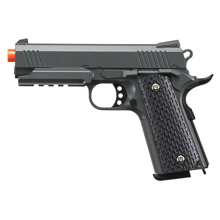 G25GY Metal 1911 Airsoft Warrior Spring Pistol With Rail in Grey