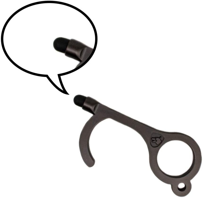 NoTouch Door Opener - Antimicrobial Hand Tool with Stylus Black