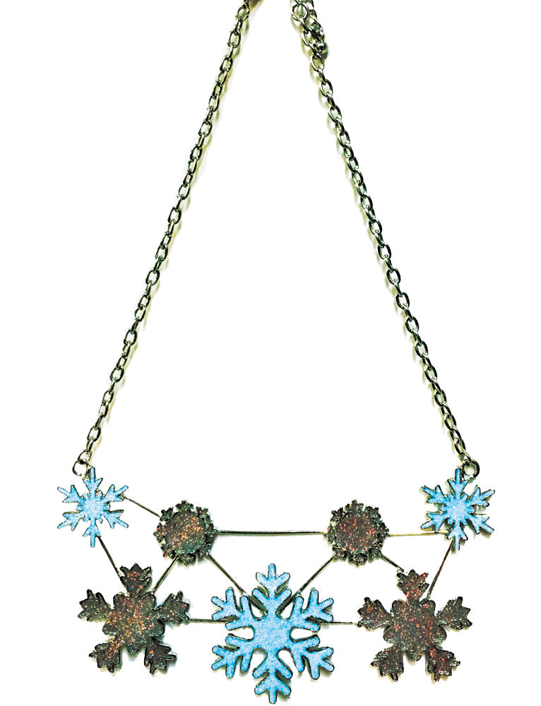Glittery Snowflake Bib Necklace
