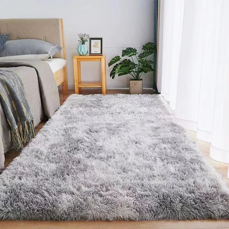 Plush Gray Carpet for Living Room
