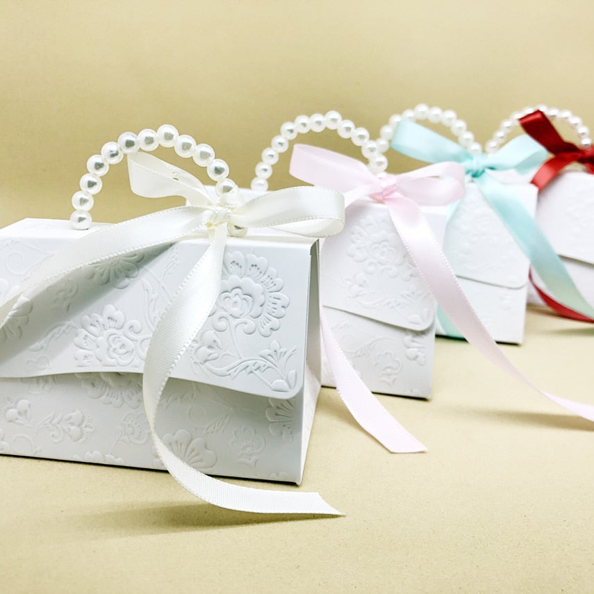 10pcs/lot Portable Party Wedding Favor Gift Boxes Chocolate Treat Candy Gift Bag Baby Shower Birthday Party Decoration