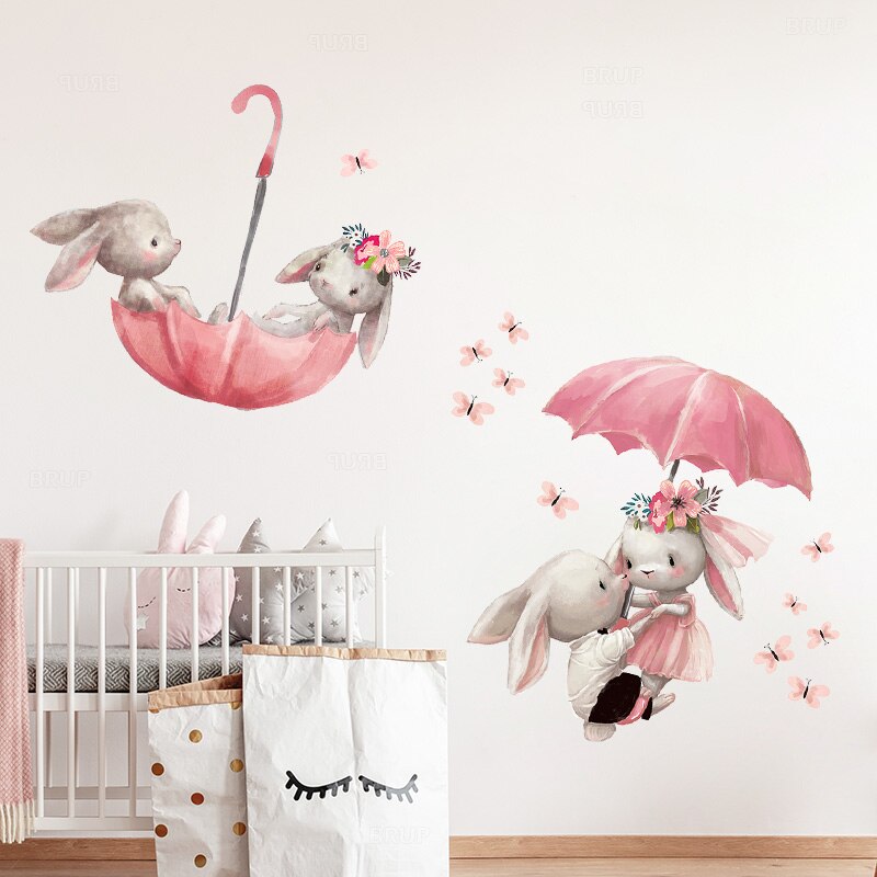 Baby Room Cute Ballet Bunny Wall Stickers