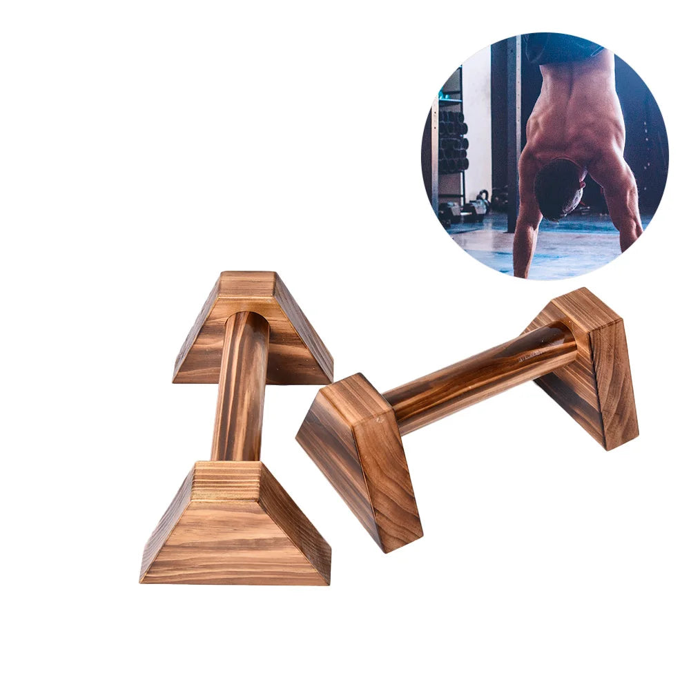 Wooden Push-Up Stands - Gym Exercise Bars for Chest Training
