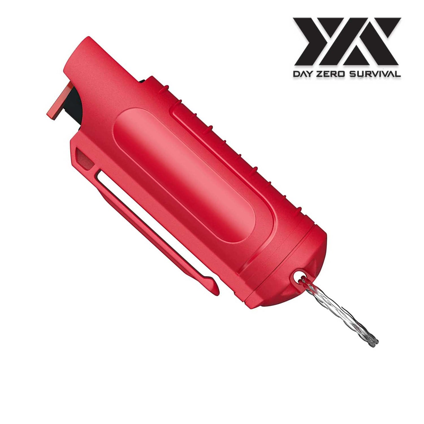 DZS Red Hard Case Max Strength OC Pepper Spray Keychain With Belt Clip