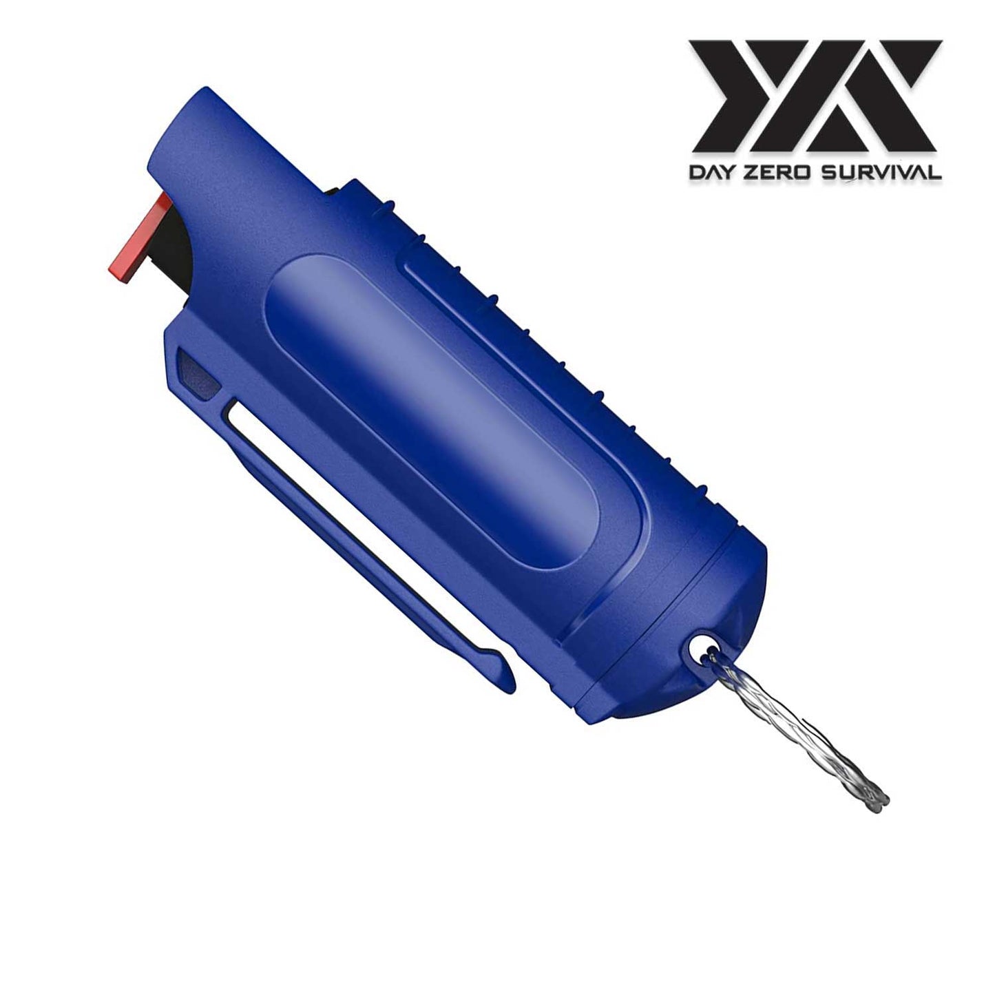 DZS Navy Blue Hard Case Max Strength OC Pepper Spray Keychain With Belt Clip