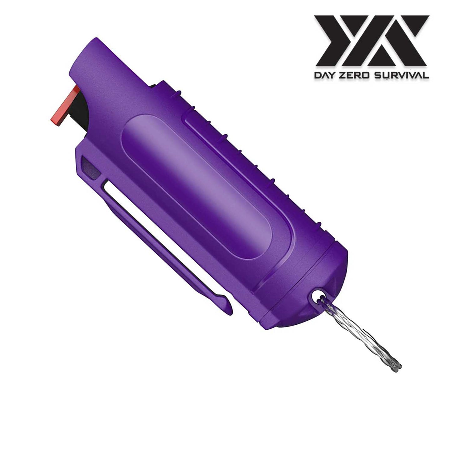 DZS Purple Hard Case Max Strength OC Pepper Spray Keychain With Belt Clip