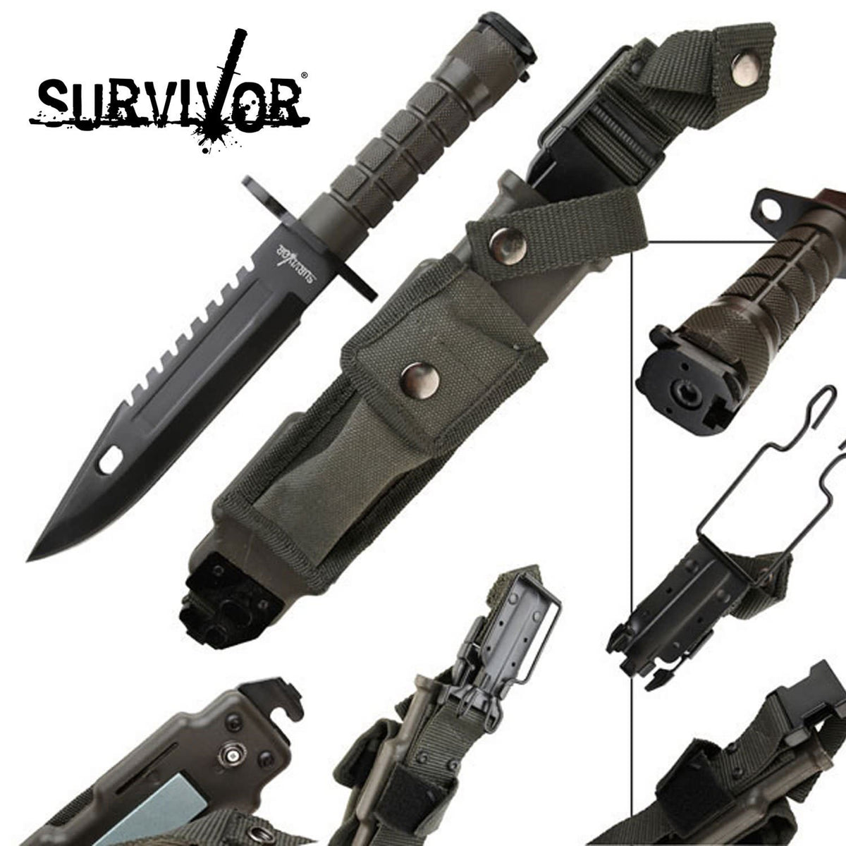 M9 Bayonet Handle Military Commander Survival Knife W/ Hard Sheath - TOPHATTER'S ARMORY DEALS