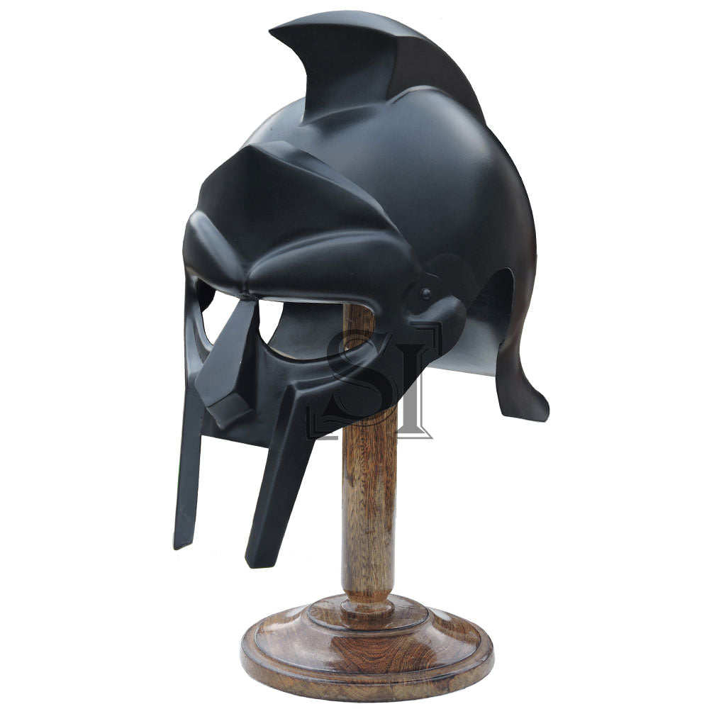 Hand Forged Rhino Armor Black Gladiator Warrior Helmet
