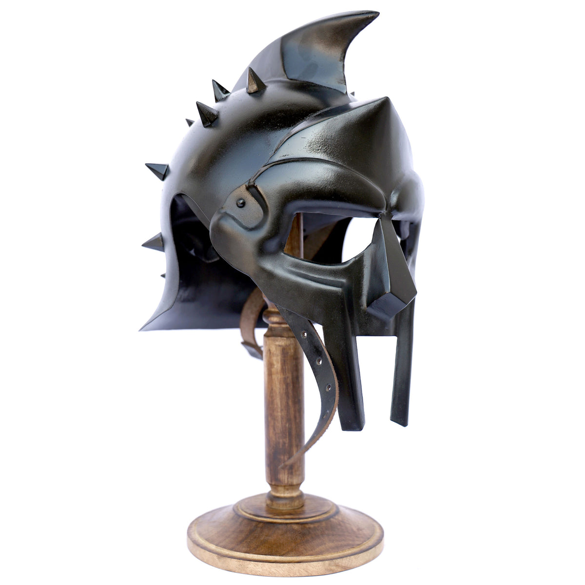 Hand Forged Gladiator Blackened Maximus Roman Spiked Helmet - TOPHATTER'S ARMORY DEALS