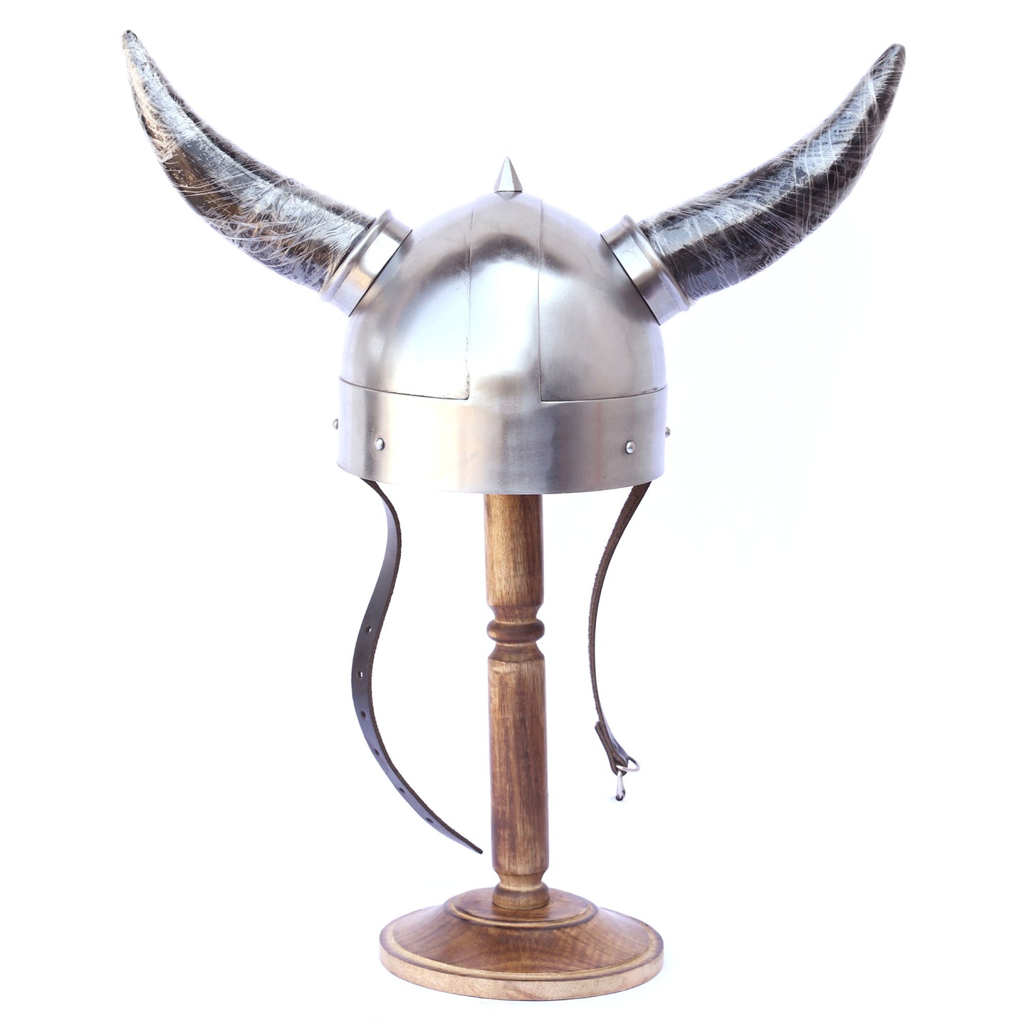 Horned Viking Helmet with Display Stand