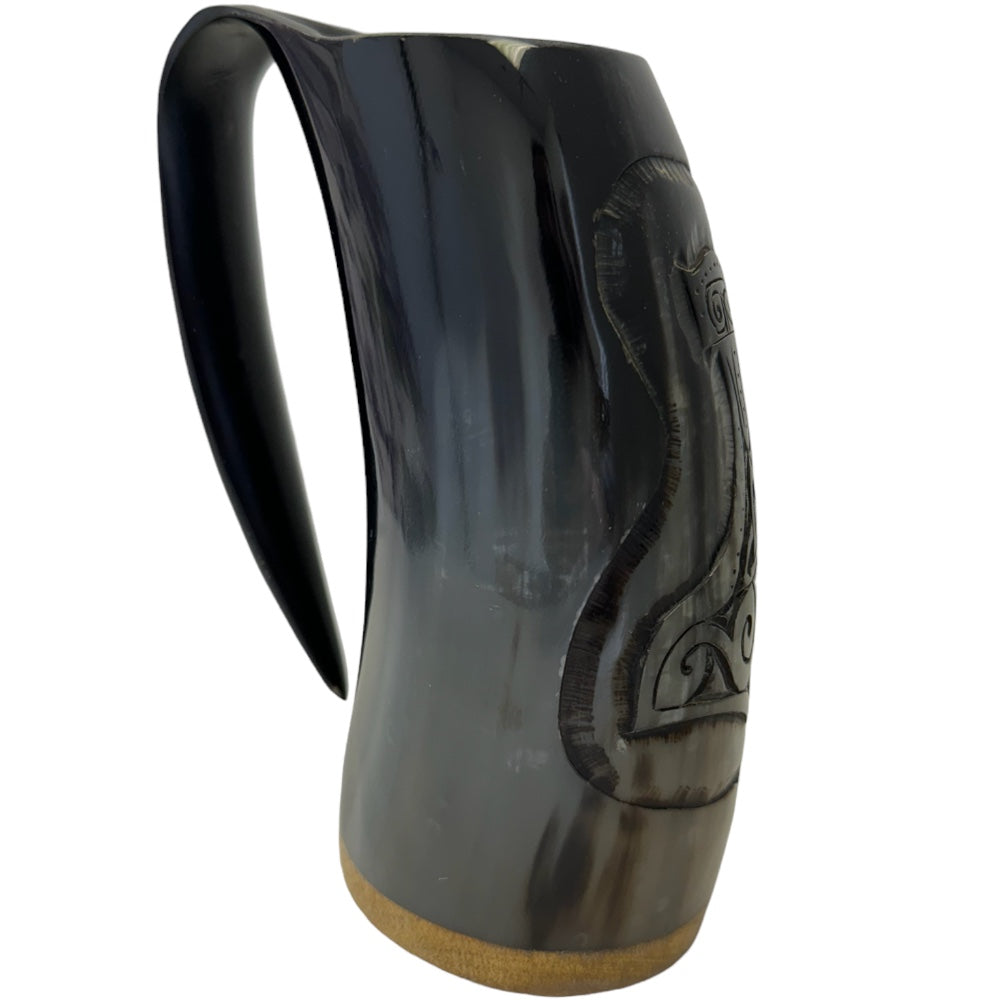 Roaring Thunderclap Viking Natural Buffalo Drinking Horn Mug - TOPHATTER'S ARMORY DEALS