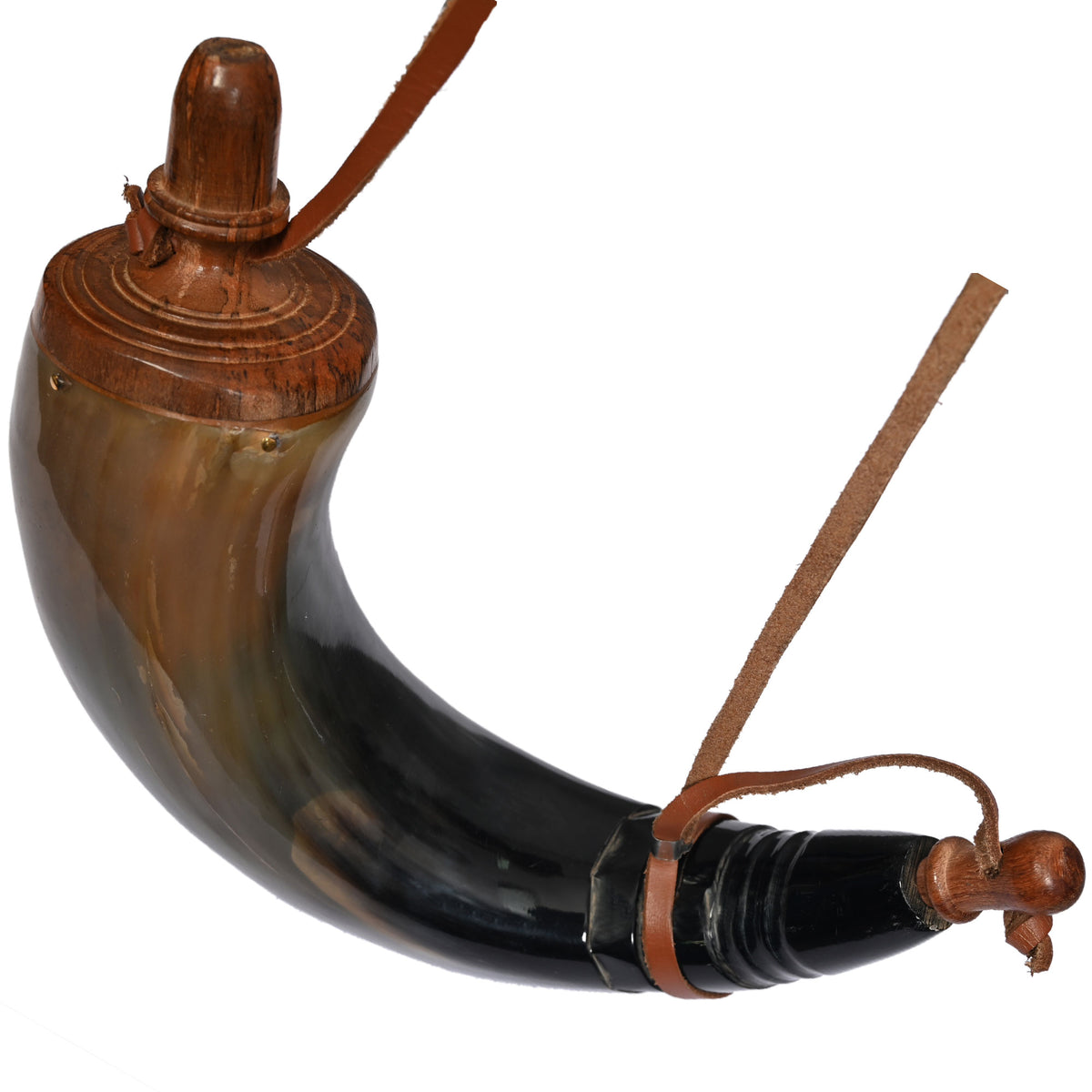 12" Medieval Renaissance Gunpowder Horn - TOPHATTER'S ARMORY DEALS