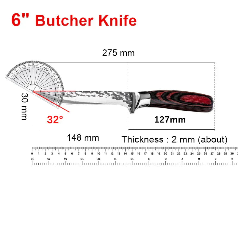 Handmade Stainless Steel Chef Boning Knife – Butcher Cleaver & Fishing Knife