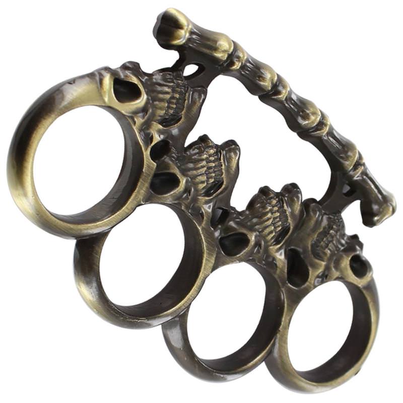 Head Trauma Knuckle Paperweight Antiqued Brass - TOPHATTER'S ARMORY DEALS
