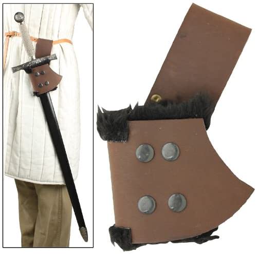 Fur Lined Leather Sword Frog Brown - TOPHATTER'S ARMORY DEALS