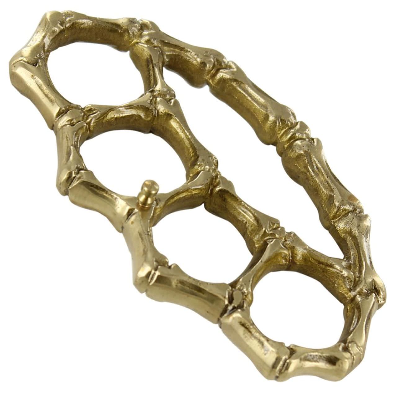 Bone Four Finger Defense Belt Buckle Brass Knuckle Paperweight