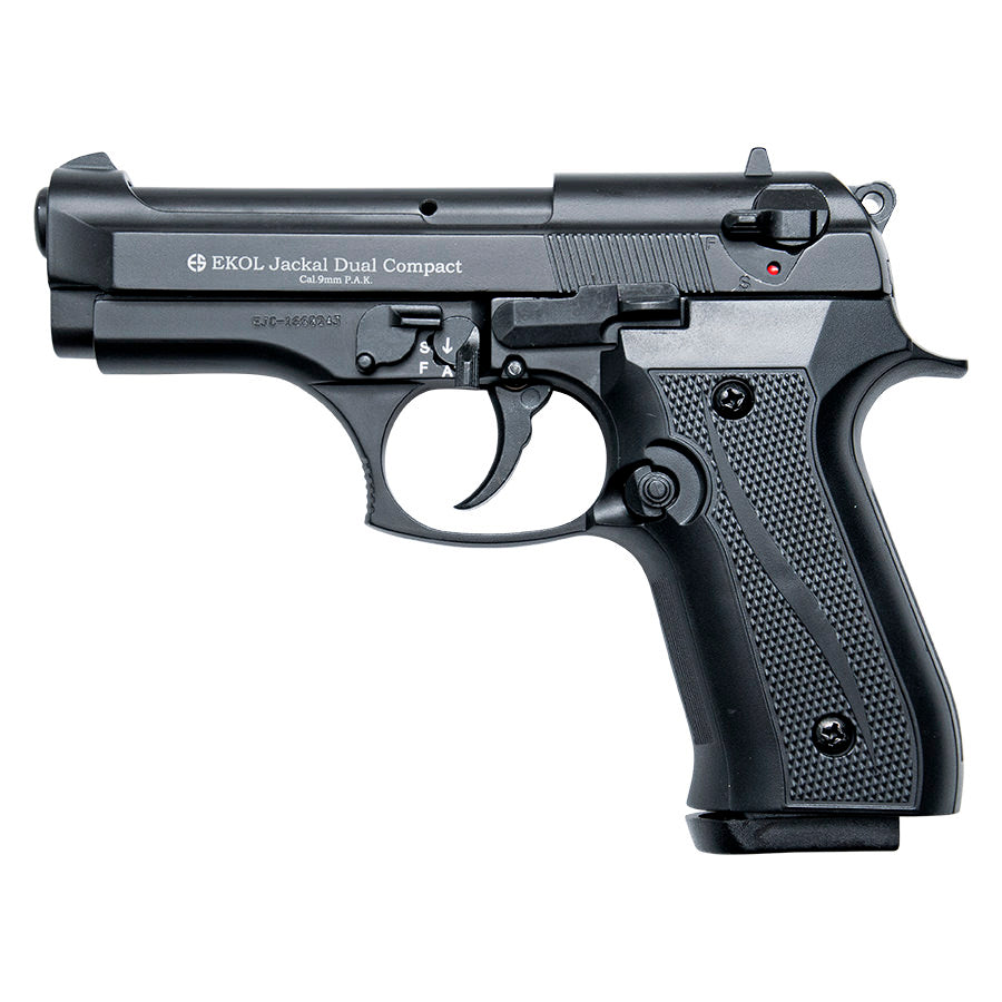 Jackal Compact Black Finish - Full Auto Machine Gun Blank Pistol - TOPHATTER'S ARMORY DEALS