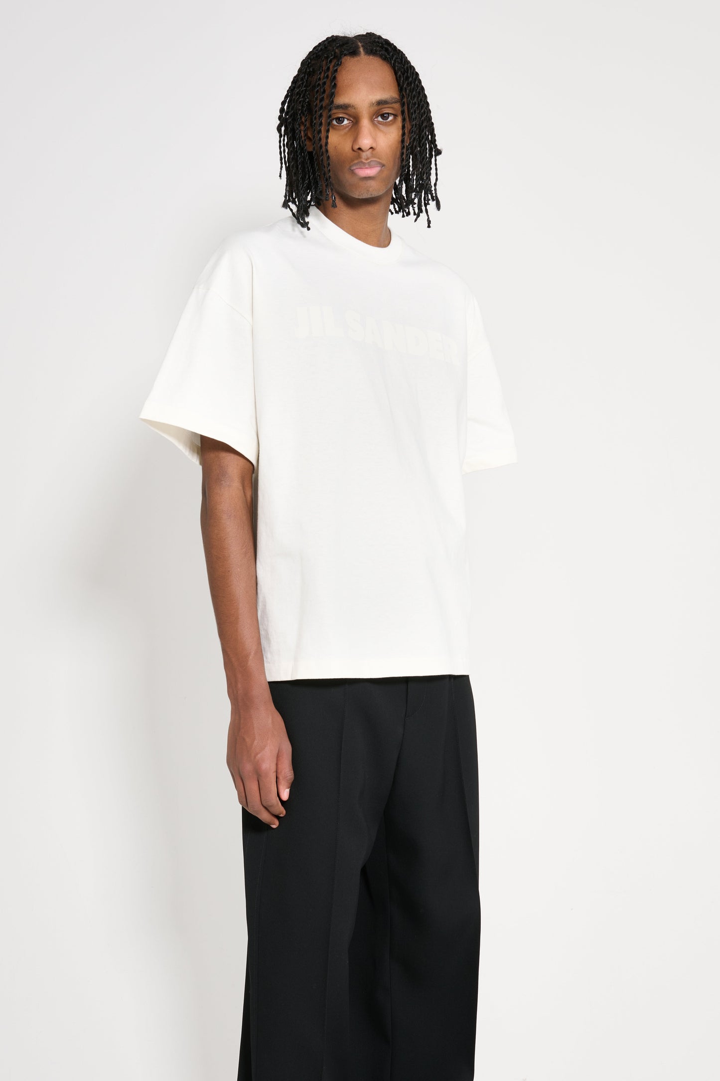 Jil Sander Boxy Tonal Logo T-shirt Porcelain