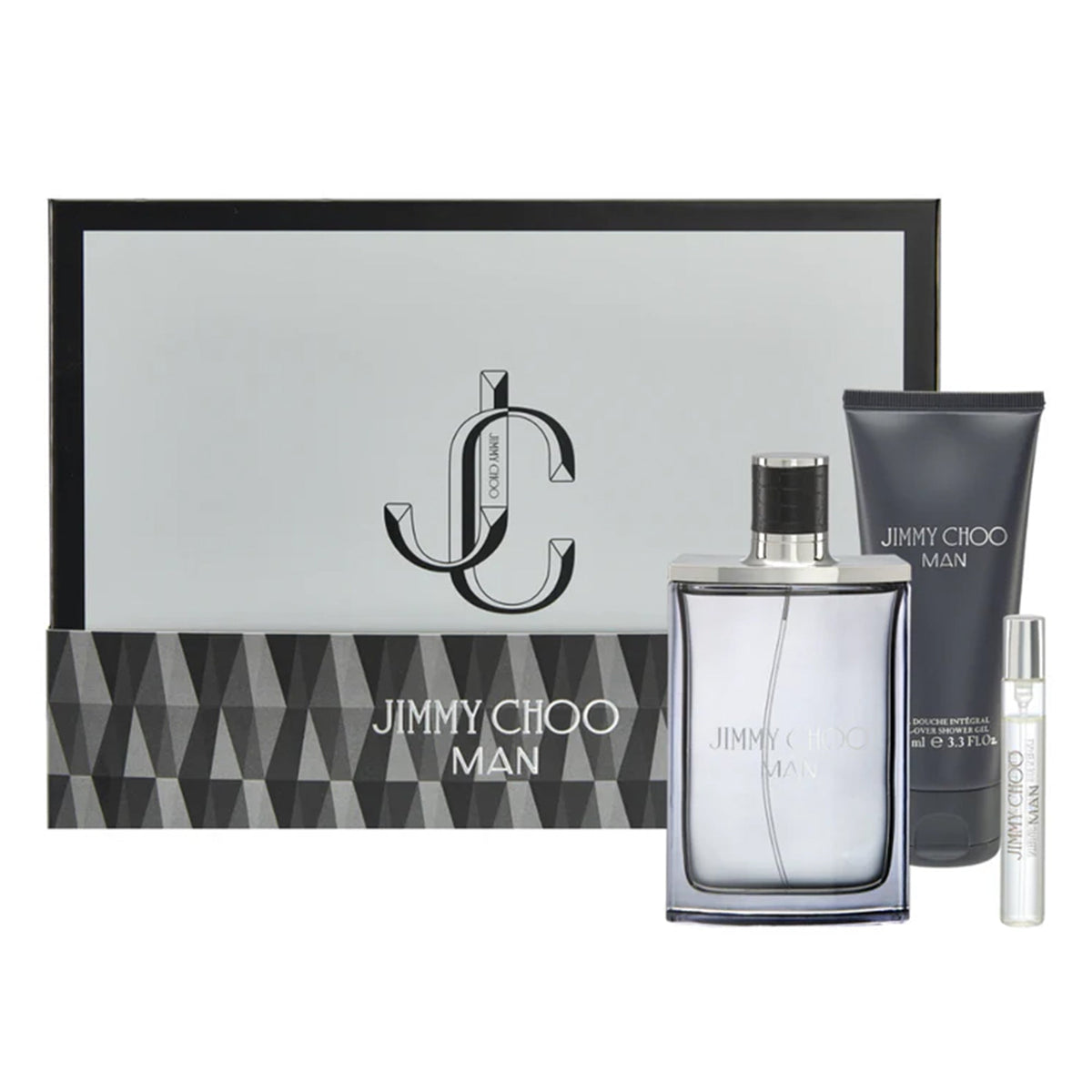 Jimmy Choo Man Eau De Toilette 100ml, Shower Gel 100ml & Travel Spray 7.5ml Gift Set