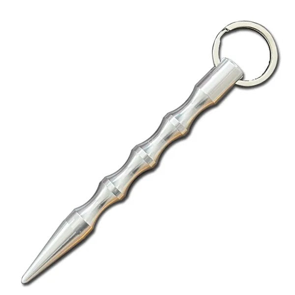 Silver Polished Pointed Kubaton Self Defense Keychain - TOPHATTER'S ARMORY DEALS