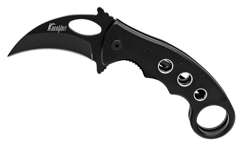Black Handle Karambit Spring Assisted Opening Knife - TOPHATTER'S ARMORY DEALS