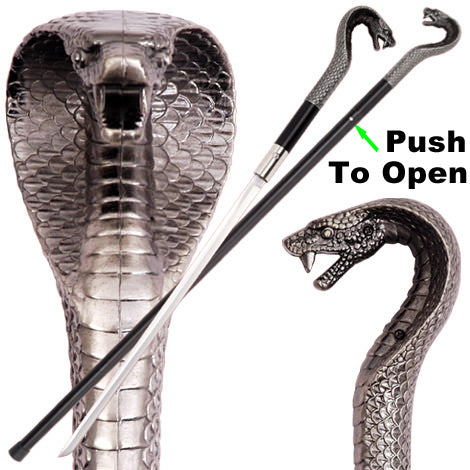 King Cobra Stylish Cane Sword - Quick Release