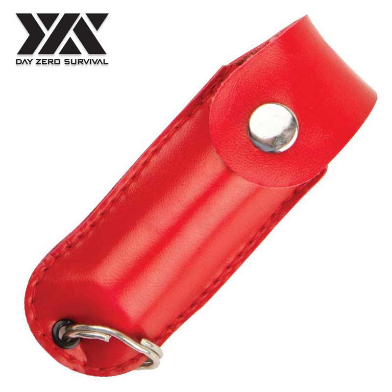 DZS Defense Pepper Spray, Max Strength OC - Red Premium Leather Case