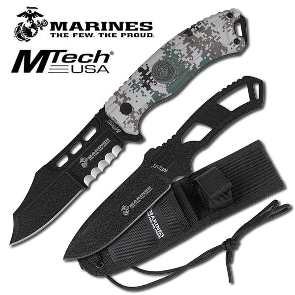Digital Camo USMC Marines Grunt Fixed Blade Knife Thrower Set