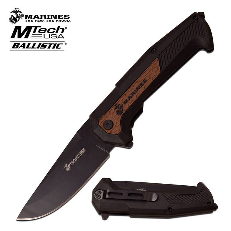 Marines Mtech USA Spring Assisted Opening Knife with USMC Insert