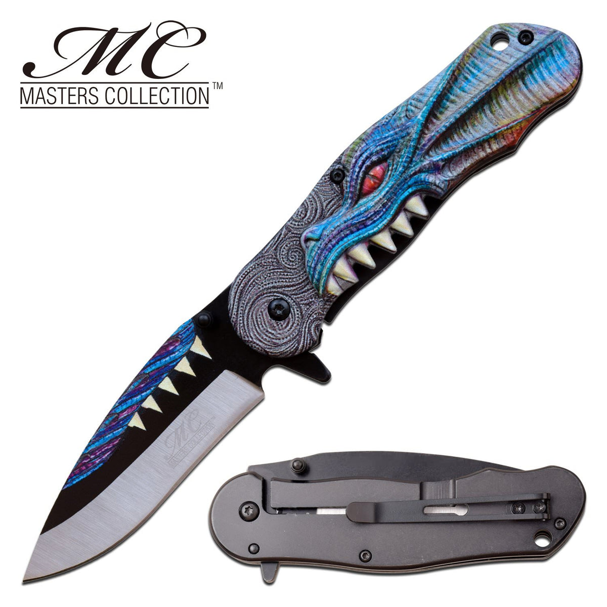 8" Blue Dragon Tactical Thrones Spring-Assist Folding Pocket Knife - TOPHATTER'S ARMORY DEALS