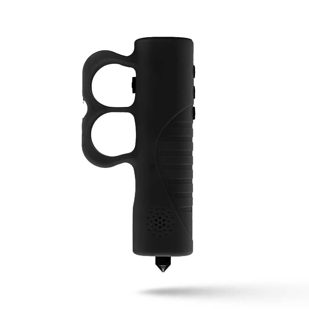 Black Electrogrip Multi-Functional Knuckle Style Stun Gun Flashlight with Glass Breaker