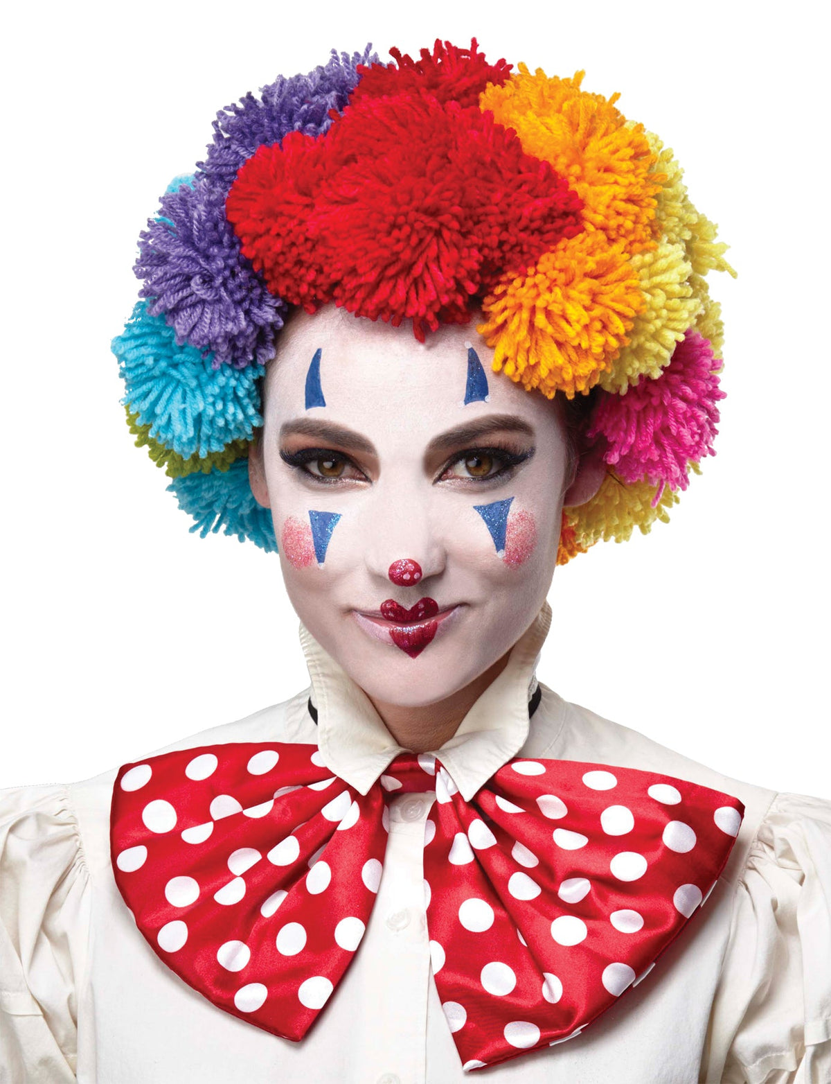Pom Clown Rainbow Wig