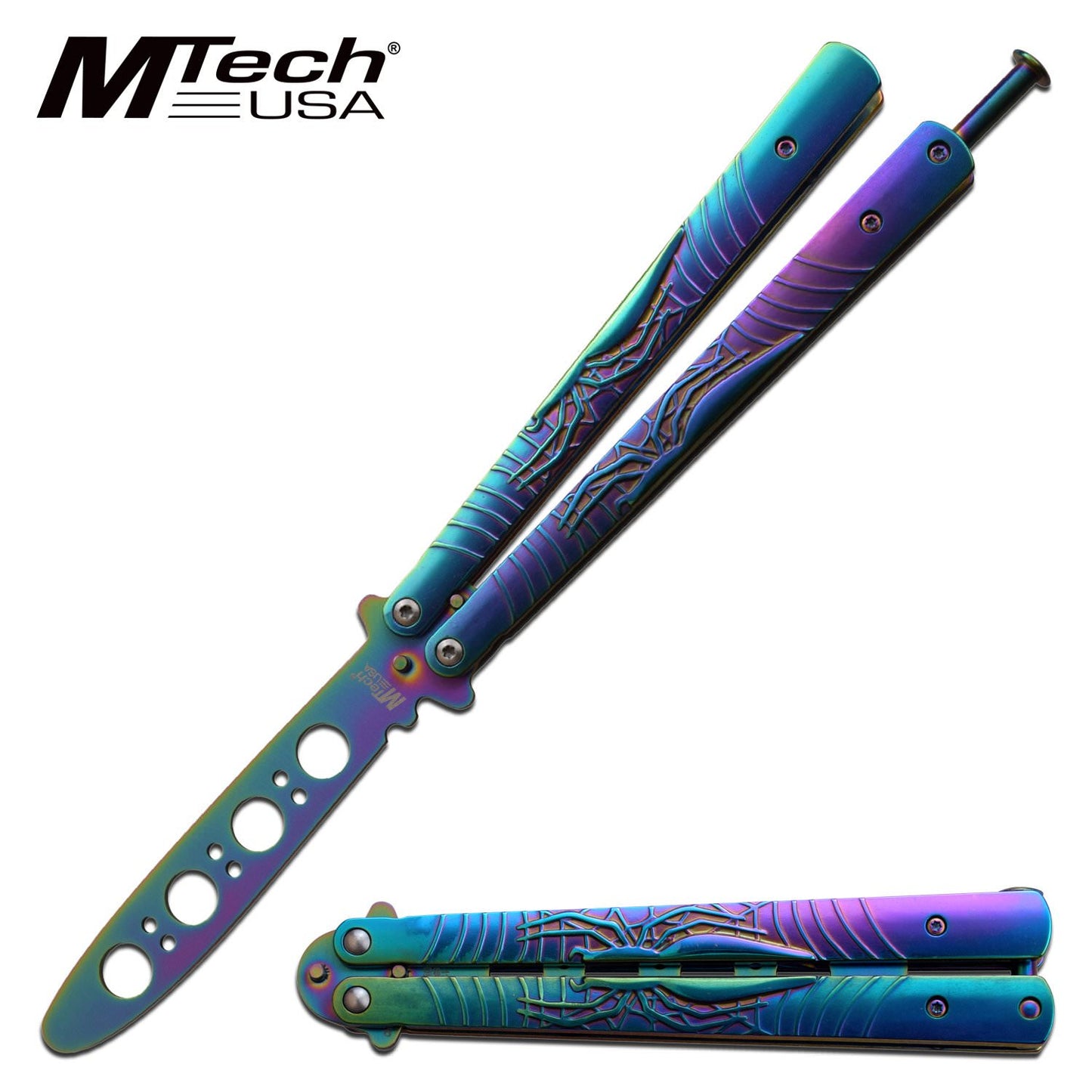 Butterfly Trainer by Mtech Rainbow Spider Handle Butterfly Knife