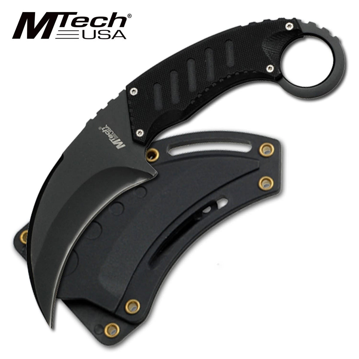 MTech 7 3/4" 440 Stainless Black G-10 Tactical Karambit Neck Knife - TOPHATTER'S ARMORY DEALS