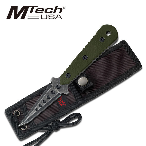 3MM Thick Full tang tanto blade, MTech Boot Knife with Green G10 Handle
